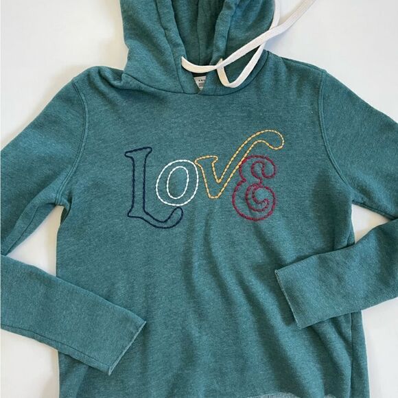 Anthropologie Sol Los Angeles Love Cropped Hoodie XS Petite - Picture 1 of 9